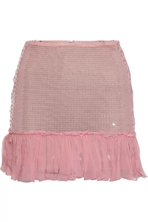 Nensi Dojaka Women Sequin Mini Skirts - Mini Skirt With sequins and frills