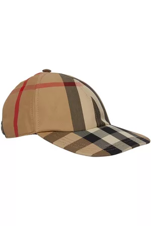 Burberry Caps - Check baseball cap with embroidered logo