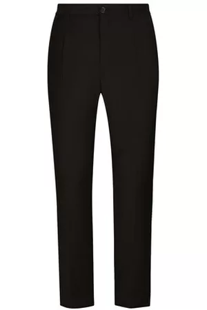 Dolce & Gabbana Formal Pants - Stretch cotton pants with DG embroidery