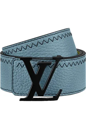 Louis Vuitton LV Intiales Damier Stripes 40MM Reversible Belt Blue