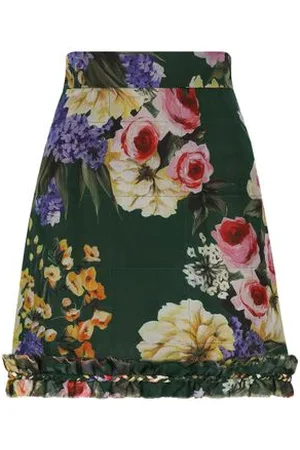 Majolica-print technical jersey short skirt in Multicolor for for