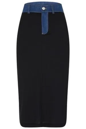 COPERNI Midi ribbed denim skirt