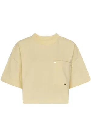 Bottega Veneta Jersey cropped t-shirt with V pocket
