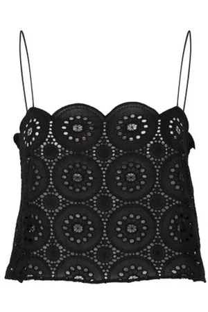 MATTEAU Broderie Cami crop top