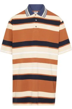 Loewe Oversized fit polo in cotton and linen with stripes