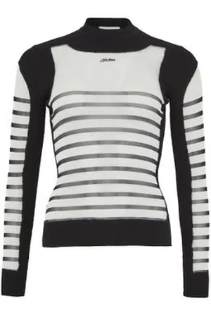 Jean Paul Gaultier The Mariniere long sleeves mix mesh pullover