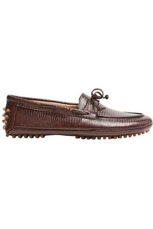 Le Monde Beryl Driver calf snake effect leather moccasins