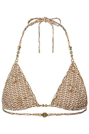 LOUIS VUITTON Monogram Raffia Bikini Top