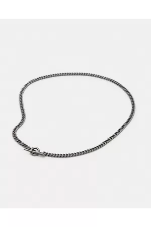 AllSaints Men Necklaces - Felis Hematite Sterling Silver Necklace