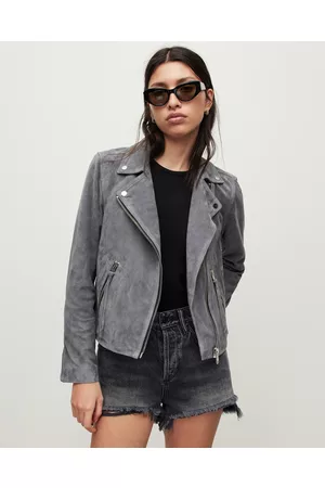 AllSaints Women Leather Jackets - Dalby Suede Biker Jacket