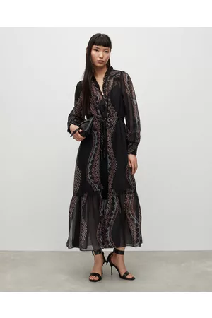 AllSaints Women Midi Dresses - Nisha Leticia Silk Blend Midi Dress