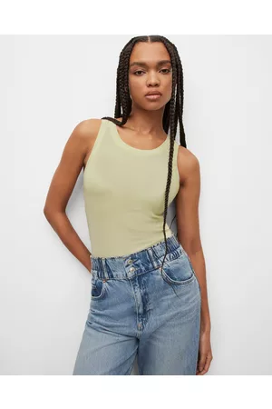 AllSaints Women Tank Tops - Rina Crew Neck Sleeveless Tank Top
