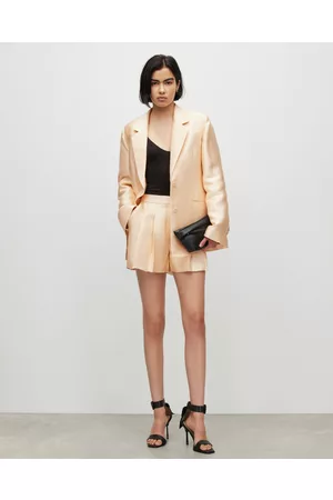 AllSaints Women Pleated Shorts - London Deep Pleated Shimmer Shorts