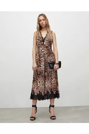 AllSaints Women Graduation Dresses - Ella Evita Leopard Print Lace Maxi Dress