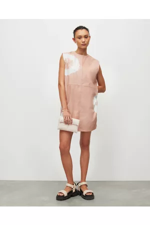 AllSaints Women Graduation Dresses - Mika Leather Tie Dye Mini Dress