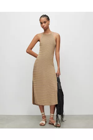 AllSaints Women Midi Dresses - Maxine Crochet Striped Midi Dress