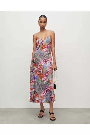 AllSaints Women Printed & Patterned Dresses - Bryony Lucia Floral Print Midi Dress