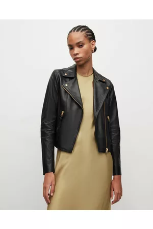 AllSaints Women Leather Jackets - Dalby Slim Fit Leather Biker Jacke