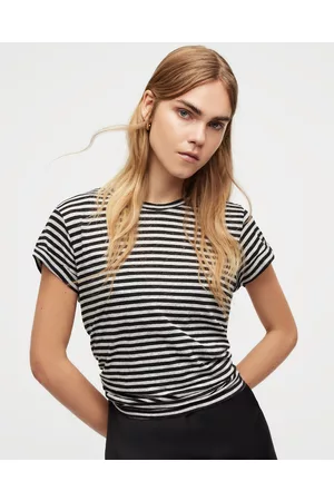 AllSaints Women T-Shirts - Anna Crew Neck Striped T-Shirt