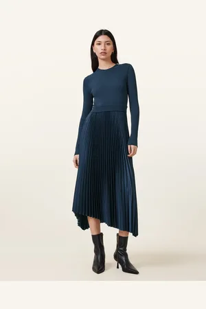 AllSaints Fay Long Sleeve Asymmetric Dress