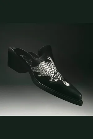 ALOHAS Weston Indo Grey Leather Mules