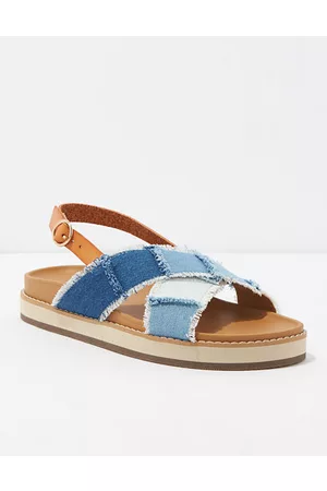 American Eagle Outfitters Women Sandals - Criss-Cross Patchwork Strap Sandal Women's 5