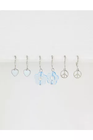American Eagle Outfitters O Blue Peace Hoop Earring 3-Pack Women's One Size