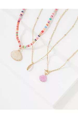 American Eagle Outfitters Women Necklaces - O Shell Necklace 3-Pack Women's One Size