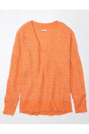 AE Whoa So Cozy Waffle V-Neck Sweater