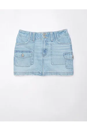 American Eagle Pink Rhinestone Pocket Distressed Denim Mini Skirt Womens  Size 2 | eBay