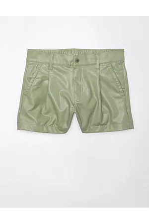American Eagle Outfitters Stretch High-Waisted Vegan Leather Trouser Short Women