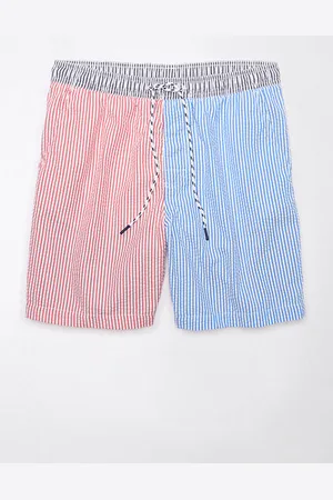 American Eagle Outfitters Colorblock Striped Flex 7 Swim Trunk Men