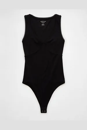 American Eagle Outfitters V-Neck Lace Trim Bodysuit Women
