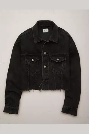 American Eagle Outfitters 77 Premium Cropped Denim Jacket NULL XS