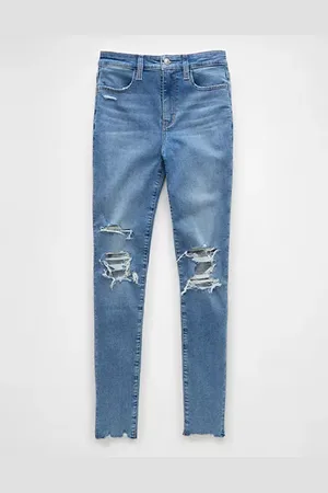 American Eagle Outfitters Next Level Super High-Waisted Ripped Jegging Women