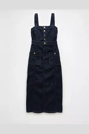 American Eagle Outfitters Denim Button-Up Midi Dress Women