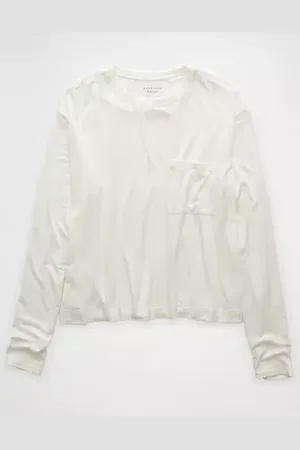 American Eagle Outfitters Soft Sexy Long-Sleeve Pocket T-Shirt Women