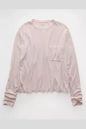 American Eagle Outfitters Soft Sexy Long-Sleeve Pocket T-Shirt Women