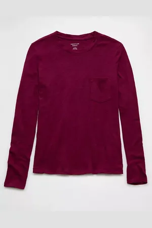 American Eagle Outfitters Long-Sleeve Pocket T-Shirt Women