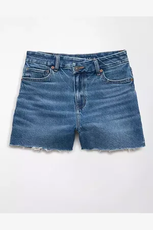 American Eagle Outfitters Stretch Curvy Crossover Denim Mom Short Women