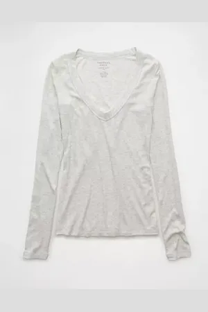 American Eagle Outfitters Soft Sexy Long-Sleeve V-Neck T-Shirt Women