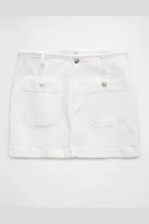 American Eagle Outfitters Stretch Low-Rise A-Line Denim Mini Skirt Women