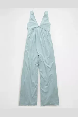 American Eagle Outfitters Sunchaser Knit V-Neck Jumpsuit Women