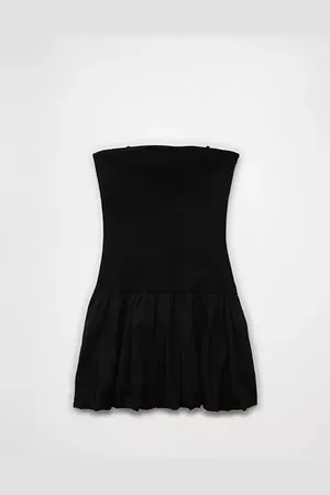 American Eagle Outfitters Strapless Drop Waist Bubble Mini Dress Women