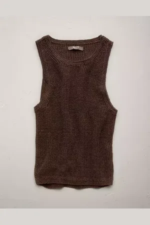 American Eagle Outfitters 77 Premium Linen Sweater Tank Top NULL S