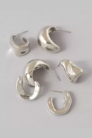 American Eagle Outfitters O Sculpted Hoop Earrings 3-Pack Women