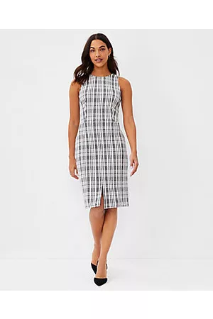 ANN TAYLOR Women Plaid Dresses - Tall Plaid Sheath Dress