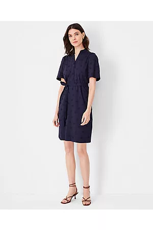 ANN TAYLOR Women Shift Dresses - Petite Embroidered Belted Shift Dress
