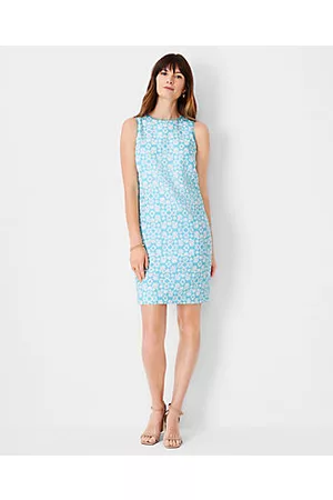 ANN TAYLOR Women Shift Dresses - Geo Linen Blend Shift Dress