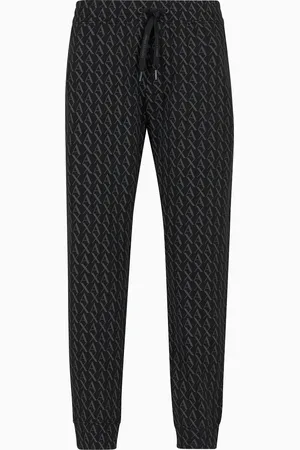 Armani Exchange Jogger pants in fabric with allover logo pattern
